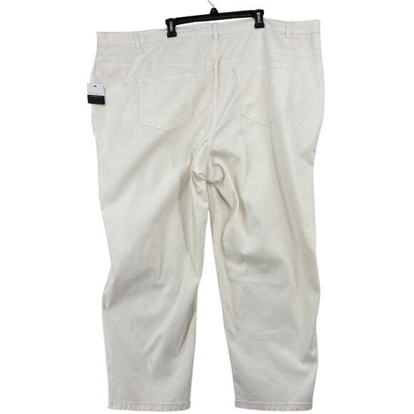 Eloquii Elements High Rise Jeans Size 28 White Button Fly Crossover Waist Baggy - Picture 7 of 12